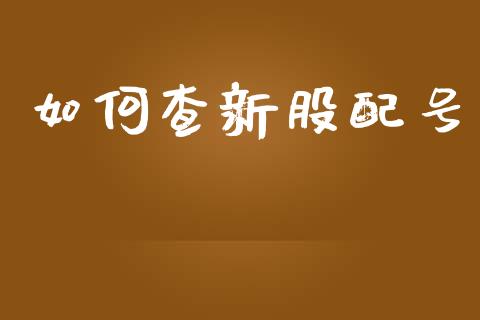 如何查新股配号_https://m.lcjysmgs.com_基金管理_第1张