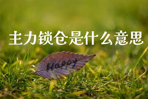 主力锁仓是什么意思_https://m.lcjysmgs.com_股权投资_第1张