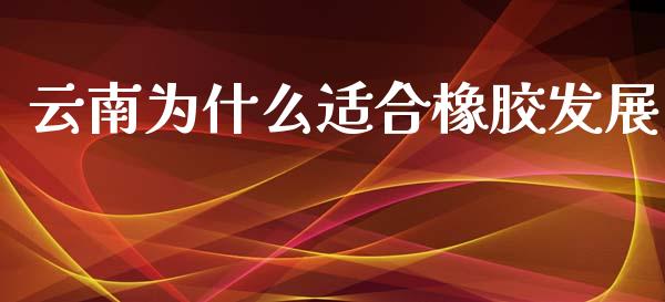 云南为什么适合橡胶发展_https://m.lcjysmgs.com_基金管理_第1张