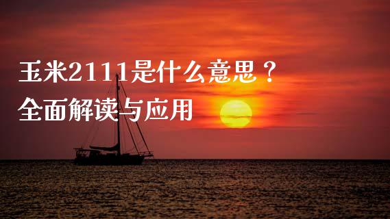 玉米2111是什么意思？全面解读与应用_https://m.lcjysmgs.com_金融服务_第1张