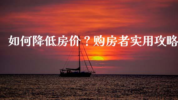 如何降低房价？购房者实用攻略_https://m.lcjysmgs.com_金融服务_第1张