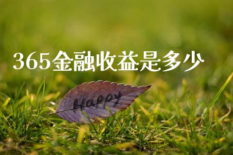 365金融收益是多少_https://m.lcjysmgs.com_基金管理_第1张