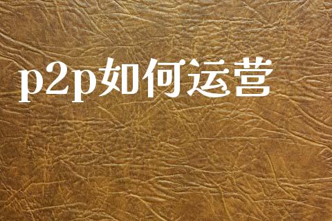 p2p如何运营_https://m.lcjysmgs.com_基金管理_第1张