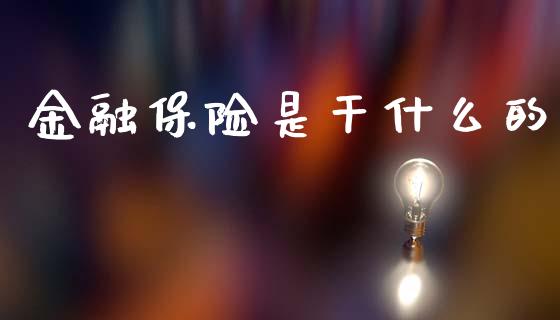 金融保险是干什么的_https://m.lcjysmgs.com_基金管理_第1张