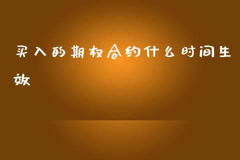买入的期权合约什么时间生效_https://m.lcjysmgs.com_基金管理_第1张