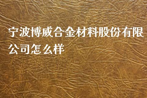 宁波博威合金材料股份有限公司怎么样_https://m.lcjysmgs.com_股票交易_第1张