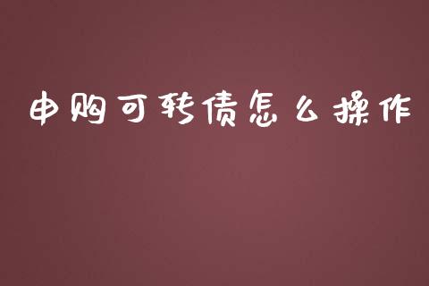 申购可转债怎么操作_https://m.lcjysmgs.com_基金管理_第1张