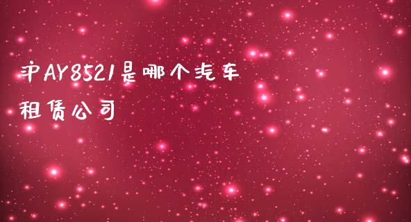 沪AY8521是哪个汽车租赁公司_https://m.lcjysmgs.com_基金管理_第1张
