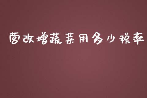 营改增蔬菜用多少税率_https://m.lcjysmgs.com_基金管理_第1张