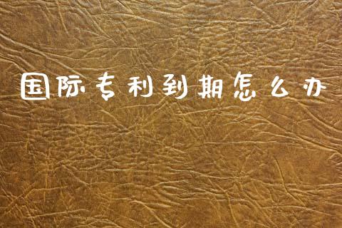 国际专利到期怎么办_https://m.lcjysmgs.com_股票交易_第1张