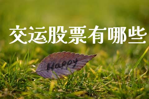 交运股票有哪些_https://m.lcjysmgs.com_股票交易_第1张