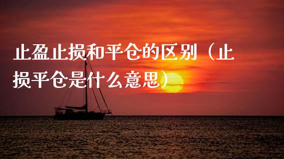 止盈止损和平仓的区别（止损平仓是什么意思）_https://m.lcjysmgs.com_股票交易_第1张