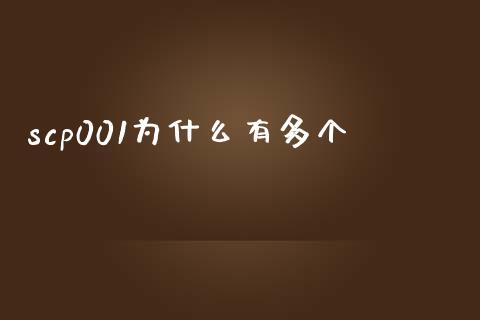 scp001为什么有多个_https://m.lcjysmgs.com_股权投资_第1张