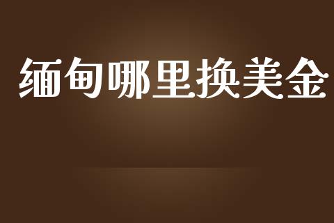 缅甸哪里换美金_https://m.lcjysmgs.com_基金管理_第1张