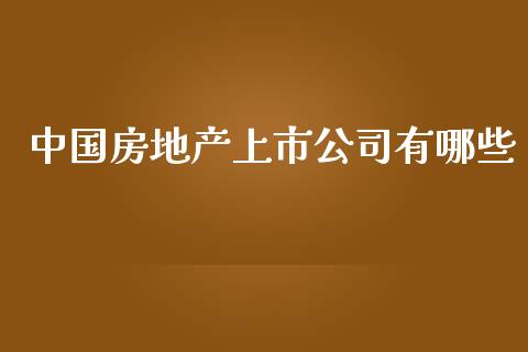 中国房地产上市公司有哪些_https://m.lcjysmgs.com_股票交易_第1张
