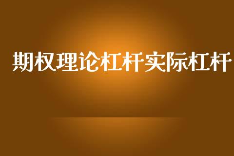 期权理论杠杆实际杠杆_https://m.lcjysmgs.com_基金管理_第1张