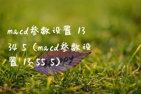 macd参数设置 13 34 5（macd参数设置 13 55 5）_https://m.lcjysmgs.com_股票交易_第1张