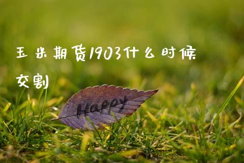 玉米期货1903什么时候交割_https://m.lcjysmgs.com_金融服务_第1张