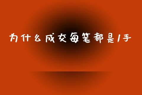 为什么成交每笔都是1手_https://m.lcjysmgs.com_股权投资_第1张