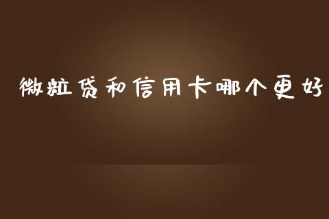 微粒贷和信用卡哪个更好_https://m.lcjysmgs.com_金融服务_第1张