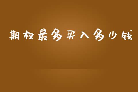 期权最多买入多少钱_https://m.lcjysmgs.com_基金管理_第1张
