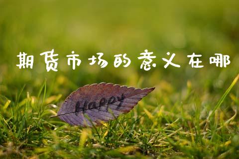期货市场的意义在哪_https://m.lcjysmgs.com_股权投资_第1张