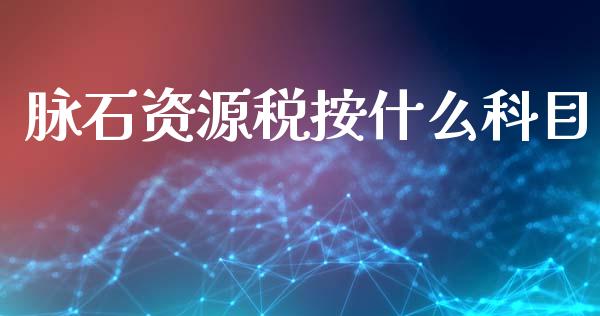 脉石资源税按什么科目_https://m.lcjysmgs.com_金融服务_第1张