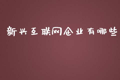 新兴互联网企业有哪些_https://m.lcjysmgs.com_股权投资_第1张