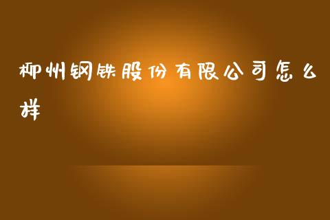 柳州钢铁股份有限公司怎么样_https://m.lcjysmgs.com_金融服务_第1张