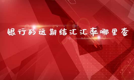 银行的远期结汇汇率哪里查_https://m.lcjysmgs.com_金融服务_第1张