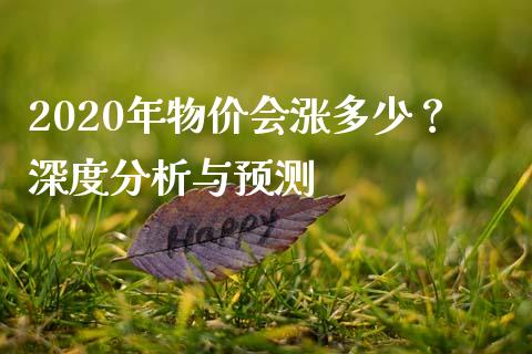 2020年物价会涨多少？深度分析与预测_https://m.lcjysmgs.com_股权投资_第1张