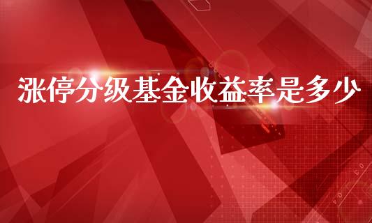 涨停分级基金收益率是多少_https://m.lcjysmgs.com_基金管理_第1张