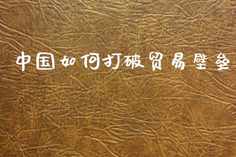 中国如何打破贸易壁垒_https://m.lcjysmgs.com_基金管理_第1张