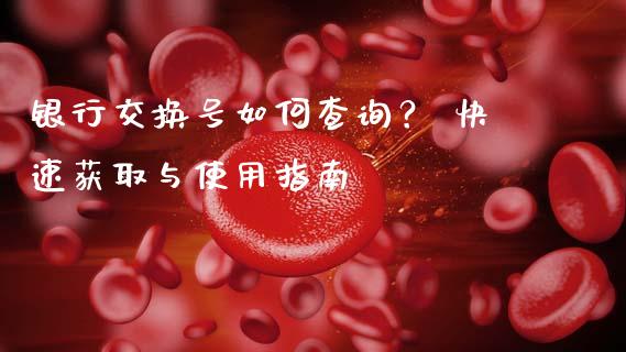 银行交换号如何查询？ 快速获取与使用指南_https://m.lcjysmgs.com_股权投资_第1张