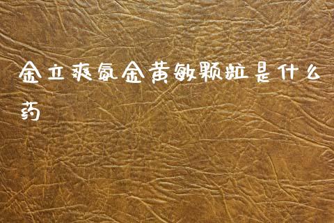 金立爽氨金黄敏颗粒是什么药_https://m.lcjysmgs.com_金融服务_第1张