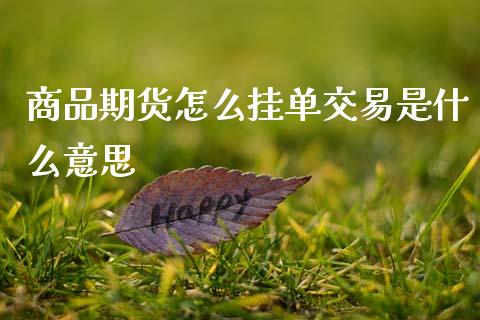 商品期货怎么挂单交易是什么意思_https://m.lcjysmgs.com_股票交易_第1张