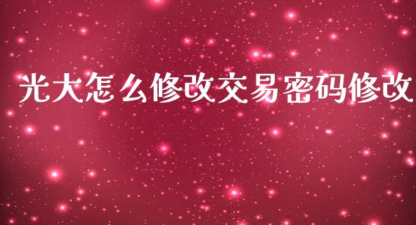 光大怎么修改交易密码修改_https://m.lcjysmgs.com_金融服务_第1张