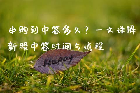 申购到中签多久？一文详解新股中签时间与流程_https://m.lcjysmgs.com_股票交易_第1张