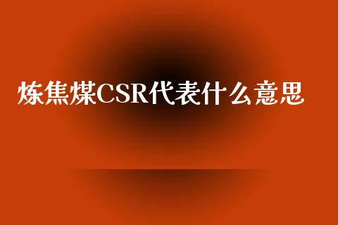炼焦煤CSR代表什么意思_https://m.lcjysmgs.com_基金管理_第1张