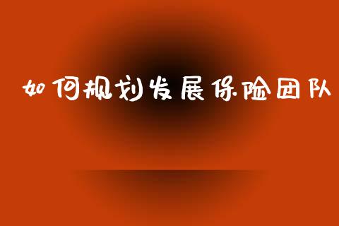 如何规划发展保险团队_https://m.lcjysmgs.com_股权投资_第1张
