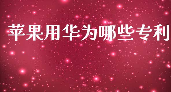 苹果用华为哪些专利_https://m.lcjysmgs.com_股权投资_第1张