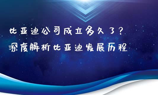 比亚迪公司成立多久了？ 深度解析比亚迪发展历程_https://m.lcjysmgs.com_金融服务_第1张