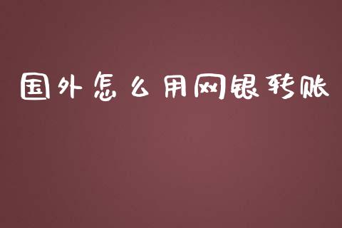 国外怎么用网银转账_https://m.lcjysmgs.com_基金管理_第1张
