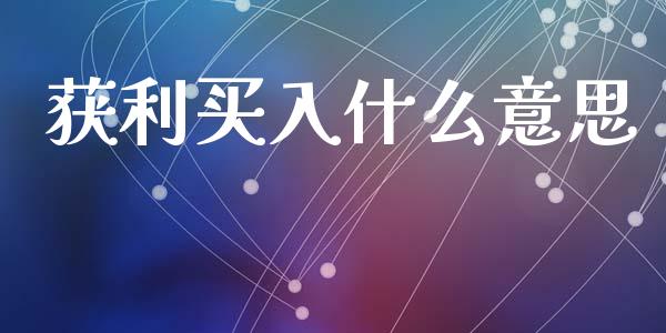 获利买入什么意思_https://m.lcjysmgs.com_金融服务_第1张