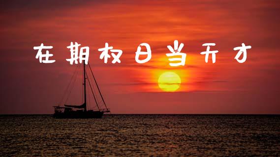 在期权日当天才_https://m.lcjysmgs.com_股票交易_第1张