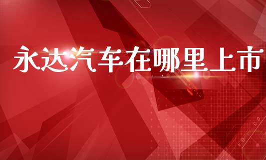 永达汽车在哪里上市_https://m.lcjysmgs.com_股票交易_第1张