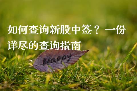 如何查询新股中签? 一份详尽的查询指南_股票交易_第1张_股权投资_基金管理_股票交易_金融服务 如何查询新股中签? 一份详尽的查询指南_https://m.lcjysmgs.com_股票交易_第1张