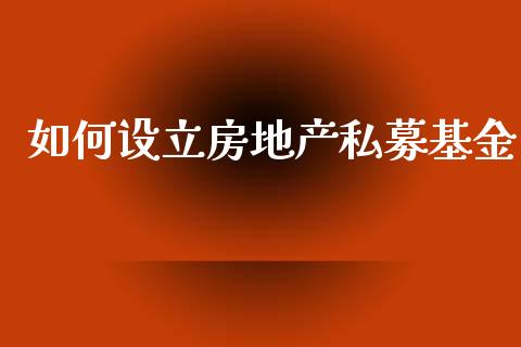 如何设立房地产私募基金_https://m.lcjysmgs.com_股票交易_第1张