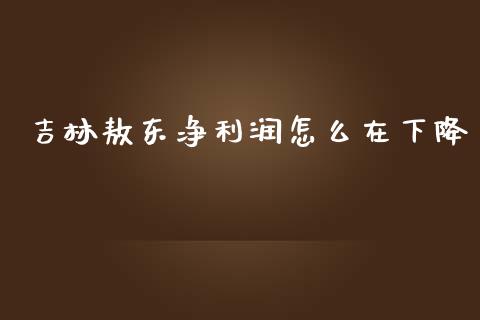 吉林敖东净利润怎么在下降_https://m.lcjysmgs.com_金融服务_第1张