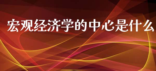 宏观经济学的中心是什么_https://m.lcjysmgs.com_金融服务_第1张